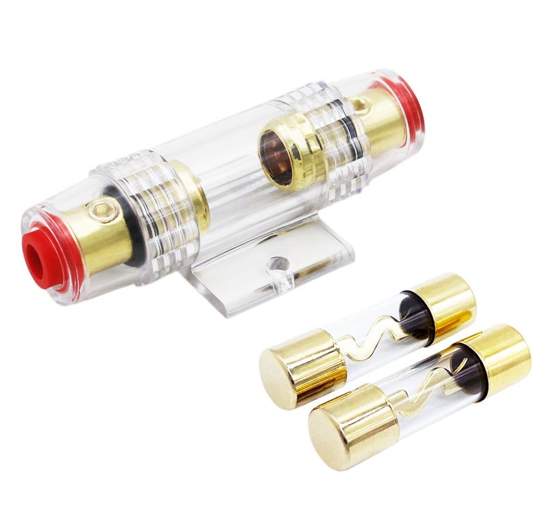 Carviya in-line AGU Fuse Holder for 4-10 Gauge AWG Wire / 6 Gauge & 8 Gauge/with Two 100A AGU Fuses for Car Audio/Alarm/Amplifier/Compressors/Auto Parts/Automotive/Marine/Industrial (100Amp, 1 Pack) - Image 1